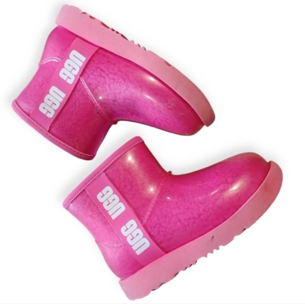 UGG Classic Clear Vinyl Mini Kids Youth Ankle Booties